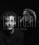 04-07-2006 Johan Hoogeboom and Bas Maree at studio in Amsterdam, on behalf of CD cover -3 kwart Bas-.  July 04, 2006.

[keywords]Black & White Image, Posed, Headshot[/keywords]
